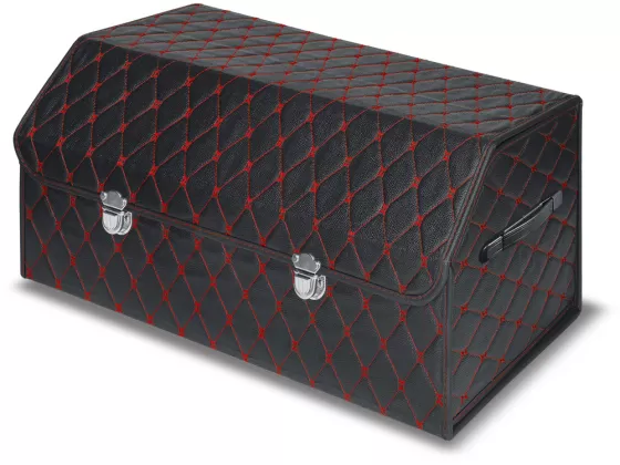Автомобильный органайзер 3D, черный с красной строчкой, эко кожа (70*32*30см) AUTOPREMIER ORG1020XL Краснодар