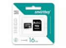 Карта памяти MicroSD 16GB Smart Buy Class 10 +SD адаптер Краснодар