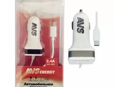 Зарядное устройство USB (1 порт+ Type C) AVS UC-443 (2,4А) Краснодар