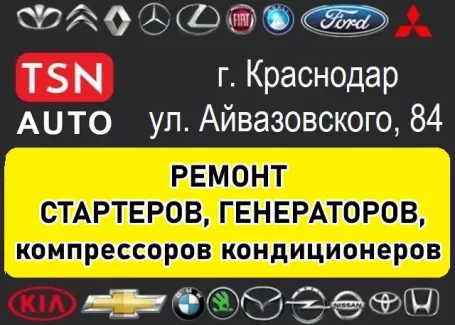 Ремонт стартера генератора автосервис TSN-AUTO Краснодар