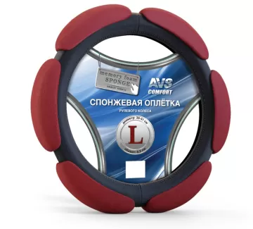 Спонжевая оплетка на руль AVS SP-426L-RD (L, красный) Краснодар Спонжевая оплетка на руль AVS SP-426L-RD (L, красный) Краснодар