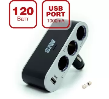 Разветвитель прикуривателя 12/24V (на 3 выхода +USB) AVS CS312U Краснодар Разветвитель прикуривателя 12/24V (на 3 выхода +USB) AVS CS312U Краснодар