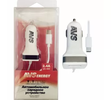 Зарядное устройство USB (1 порт+ Type C) AVS UC-443 (2,4А) Краснодар Зарядное устройство USB (1 порт+ Type C) AVS UC-443 (2,4А) Краснодар