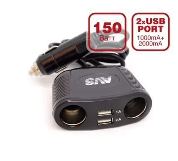 Разветвитель прикуривателя 12/24V (на 2 выхода +2 USB) AVS CS220U Краснодар Разветвитель прикуривателя 12/24V (на 2 выхода +2 USB) AVS CS220U Краснодар