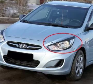 Реснички (накладки) на фары Hyundai Solaris 2010-2014 Кропоткин