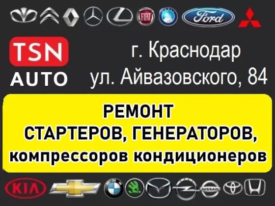 Ремонт стартера генератора автосервис TSN-AUTO Краснодар