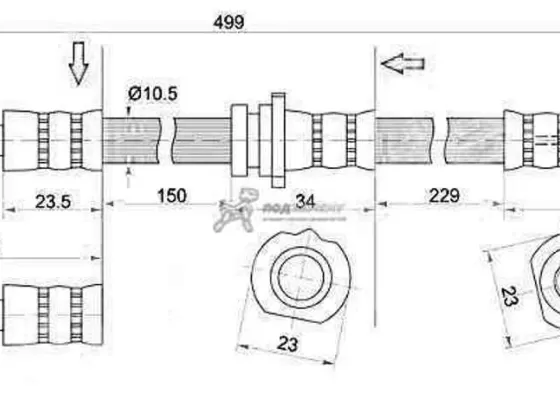 Шланг тормозной FR NISSAN BLUEBIRD SYLPHY / PULSAR / SUNNY / WINGROAD / AD 98-08 RH Краснодар