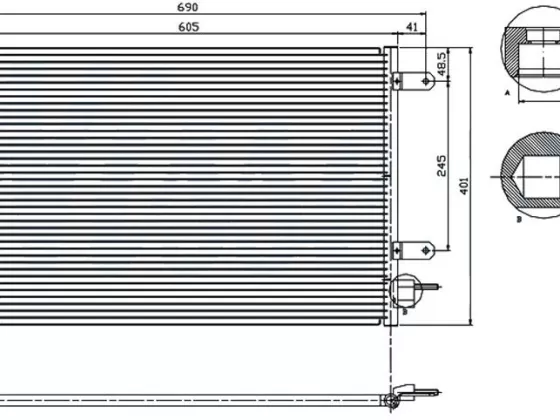 Радиатор кондиционера AUDI A4 01-07 / A6 2.0 / 3.0 01-04 / ALLROAD 4.2 00-06 Краснодар