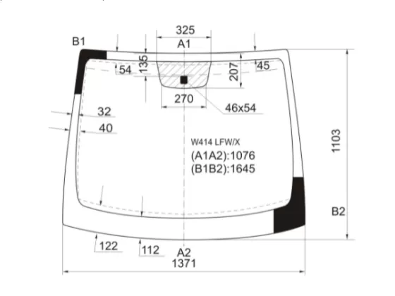 Стекло лобовое MERCEDES-BENZ VANEO W414 01-06 Краснодар