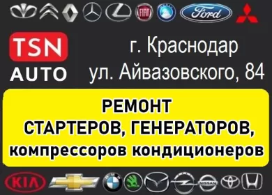 Ремонт стартера генератора автосервис TSN-AUTO Краснодар