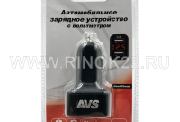 Автомобильное зарядное устройство USB 2 порта (3А) с вольтметром, AVS UC-523 (A07444S) Краснодар