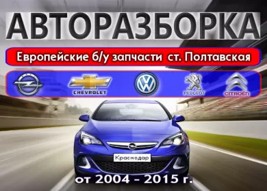 Разборка Opel Chevrolet Volkswagen Citroen Peugeot в Полтавской